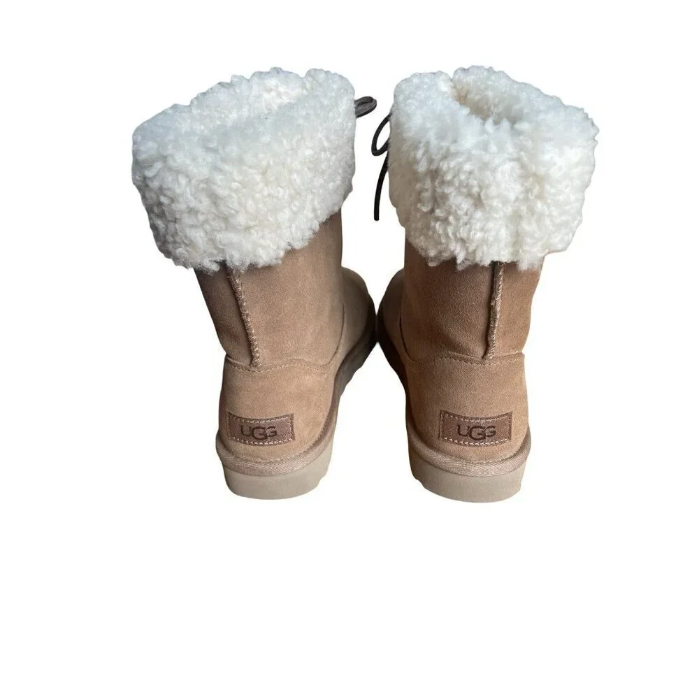 New Ugg Australia Women's Tan Sarissa Shearling Short Boots Size US6/ UK4